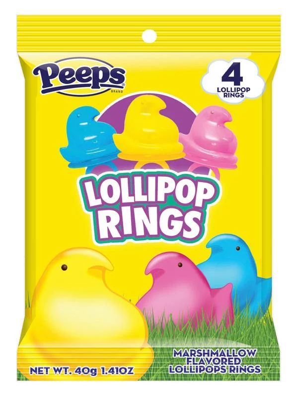 Peeps Lollipop Rings, Marshmallow Flavor, 4 Pack,  1.41 oz | Walmart (US)