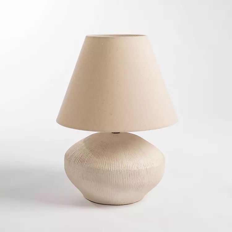 Cream Wide Textured Table Lamp | Kirkland's Home