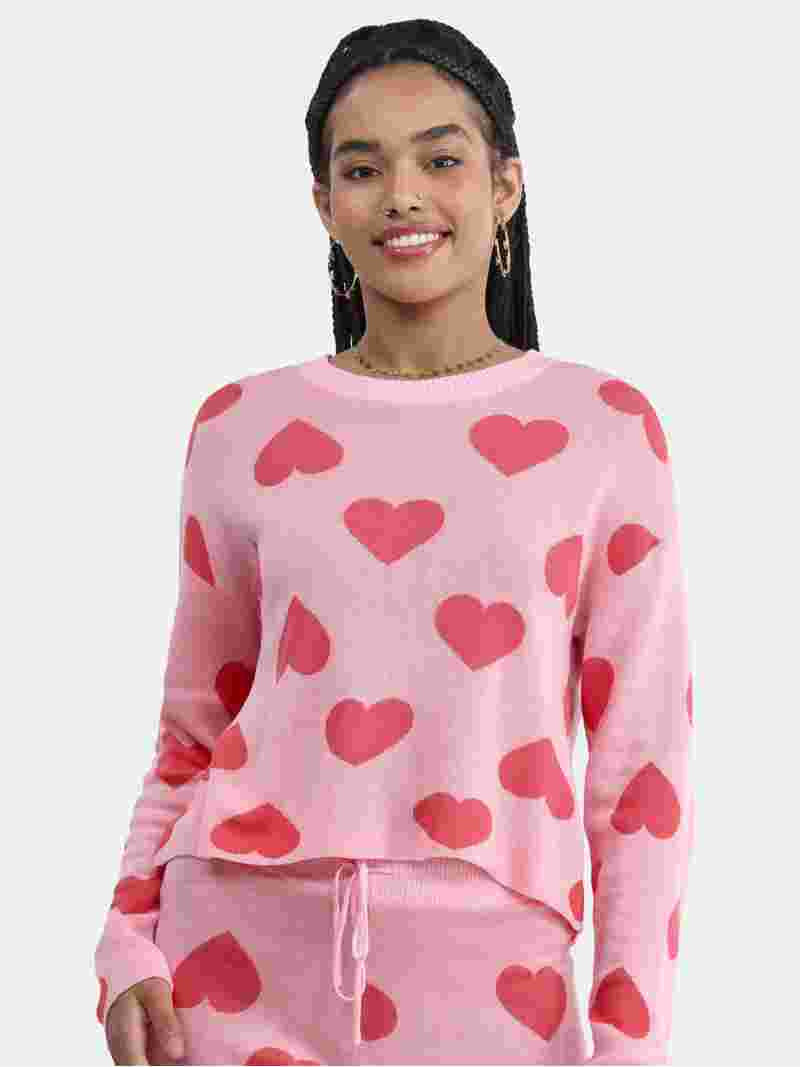 No Boundaries Intarsia Knit Top Coverup with Long Sleeves, Women's | Walmart (US)