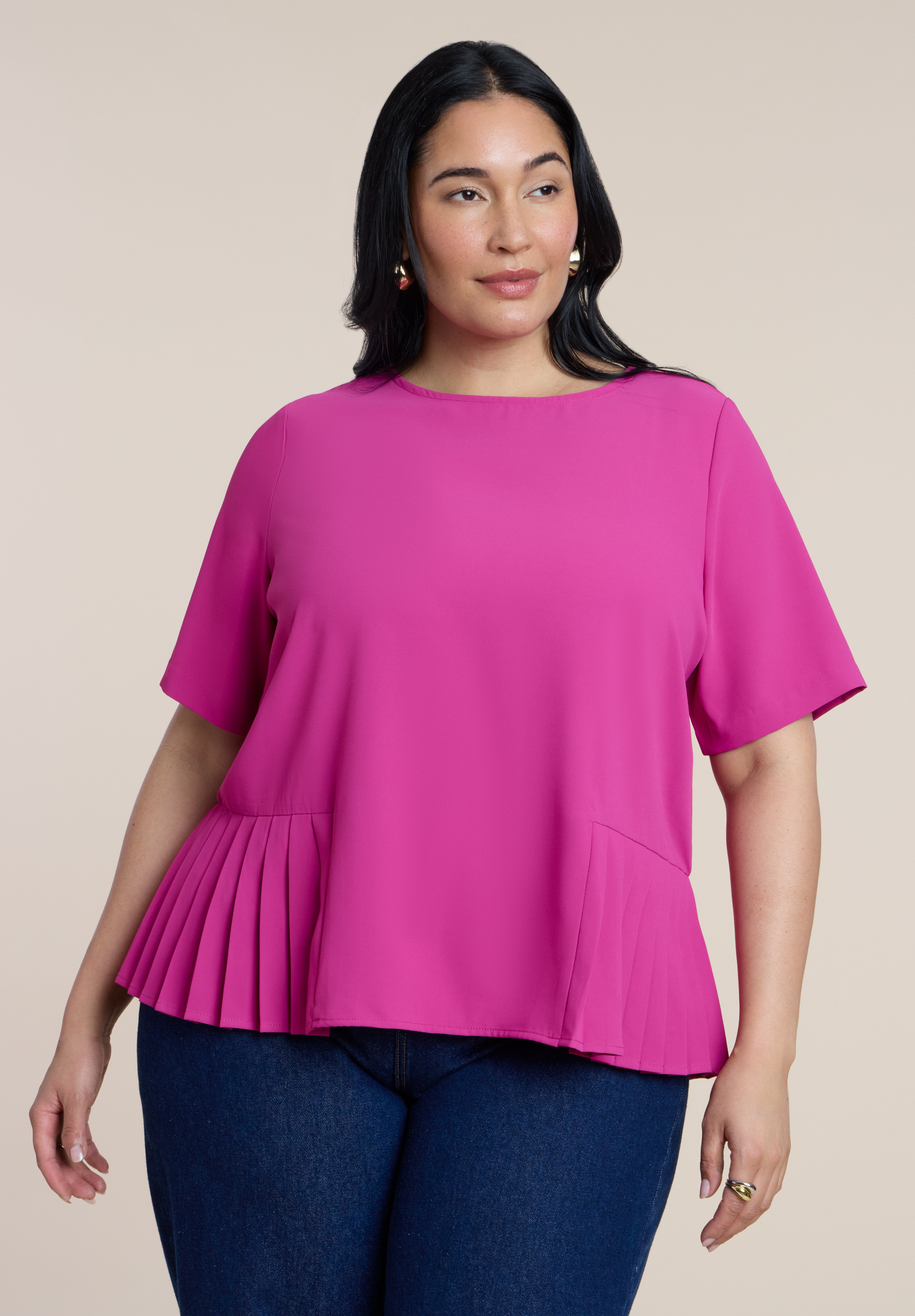 Pleated Hem Top | Eloquii