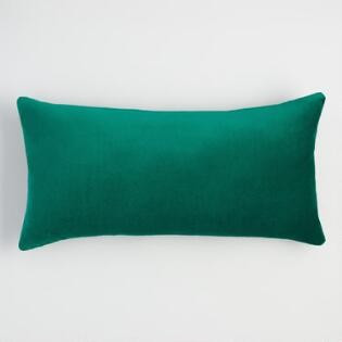 Evergreen Velvet Lumbar Pillow | World Market