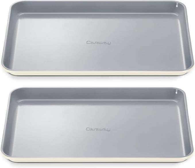 Caraway Non-Stick Ceramic Medium Baking Sheet Duo - Naturally Slick Ceramic Coating - Non-Toxic, ... | Amazon (US)