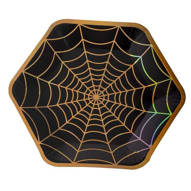 Blue Panda 50 Pack Halloween Black Spider Web Disposable Paper Plates Party Supplies, 9 x 8 In | Target