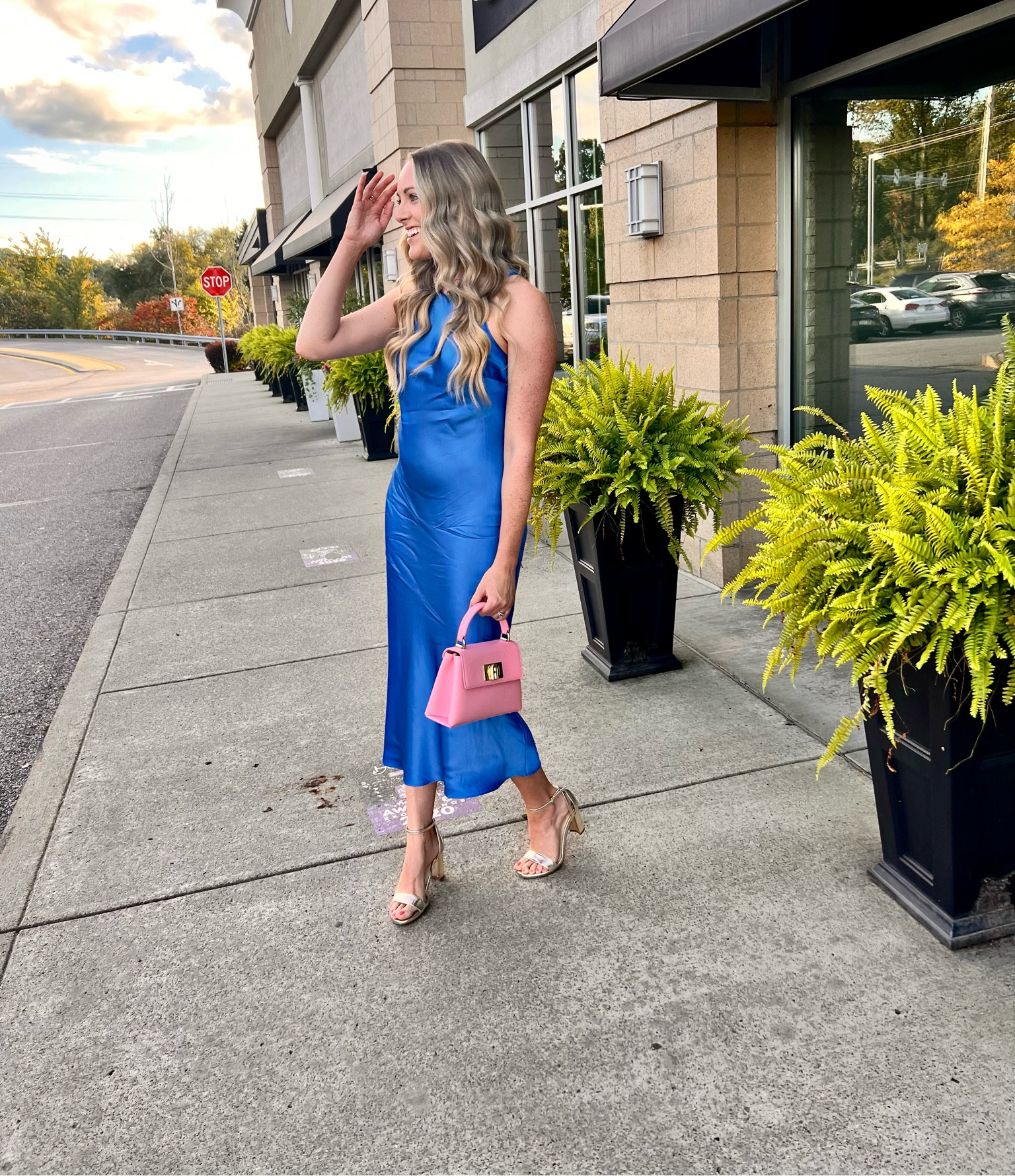 Date Night Outfit! This silky midi dress could do so much. Can’t wait to style with boots and sweater for Fall! Barbie core vibes with this pink Furla Bag! 

#LTKitbag #LTKstyletip #LTKshoecrush
