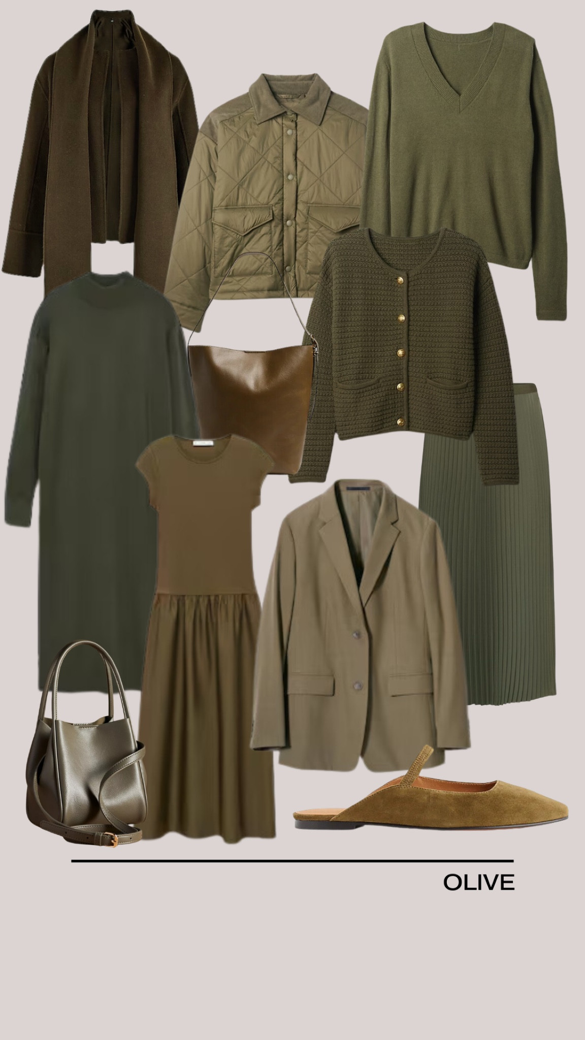 Olive trend, cardigan, pleated skirt, mules, knit dress, scarf jacket, blazer

#LTKFindsUnder100 #LTKStyleTip #LTKSeasonal