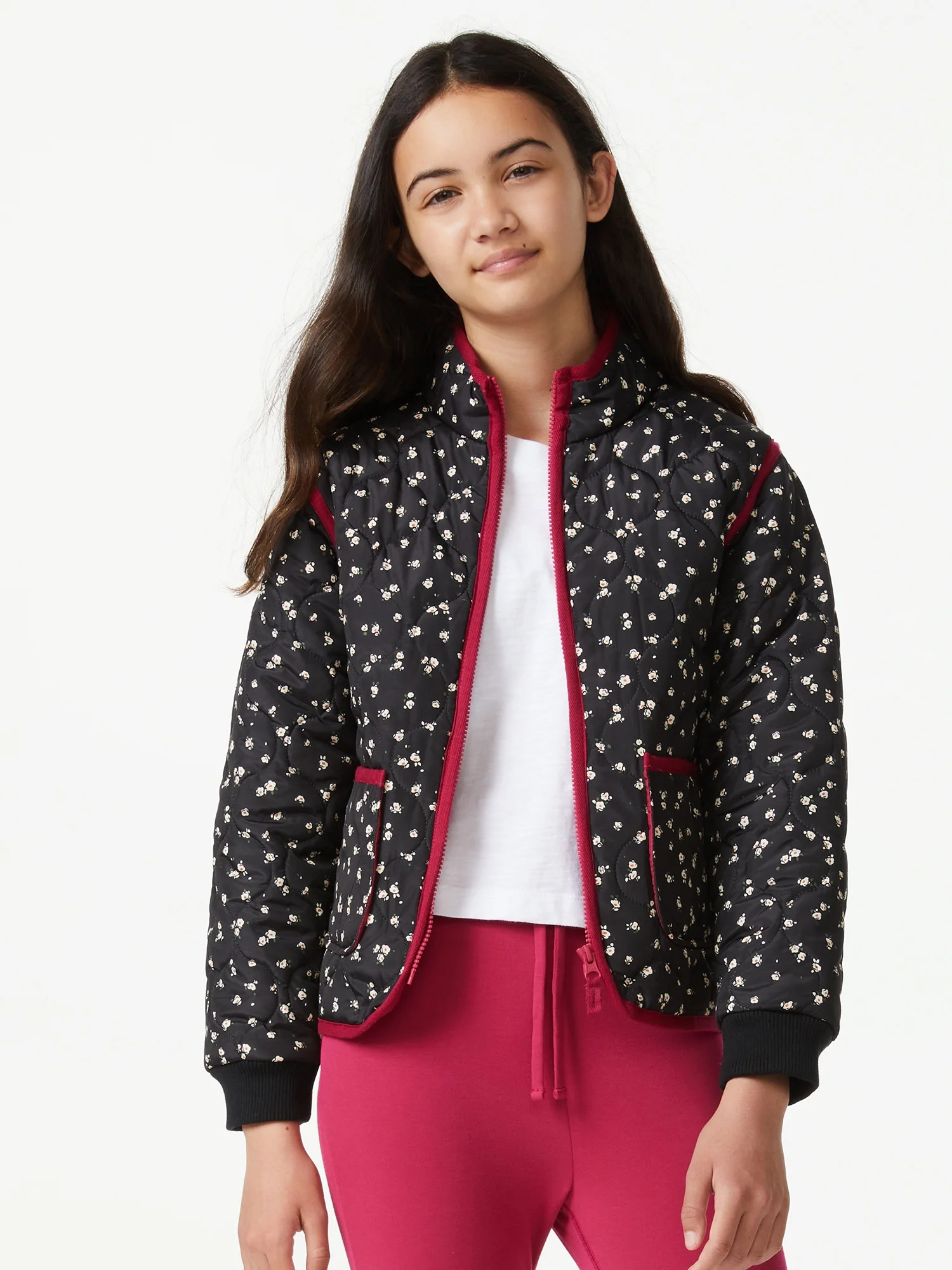 Free Assembly Girls Lightweight Quilted Jacket, Sizes 4-18 - Walmart.com | Walmart (US)