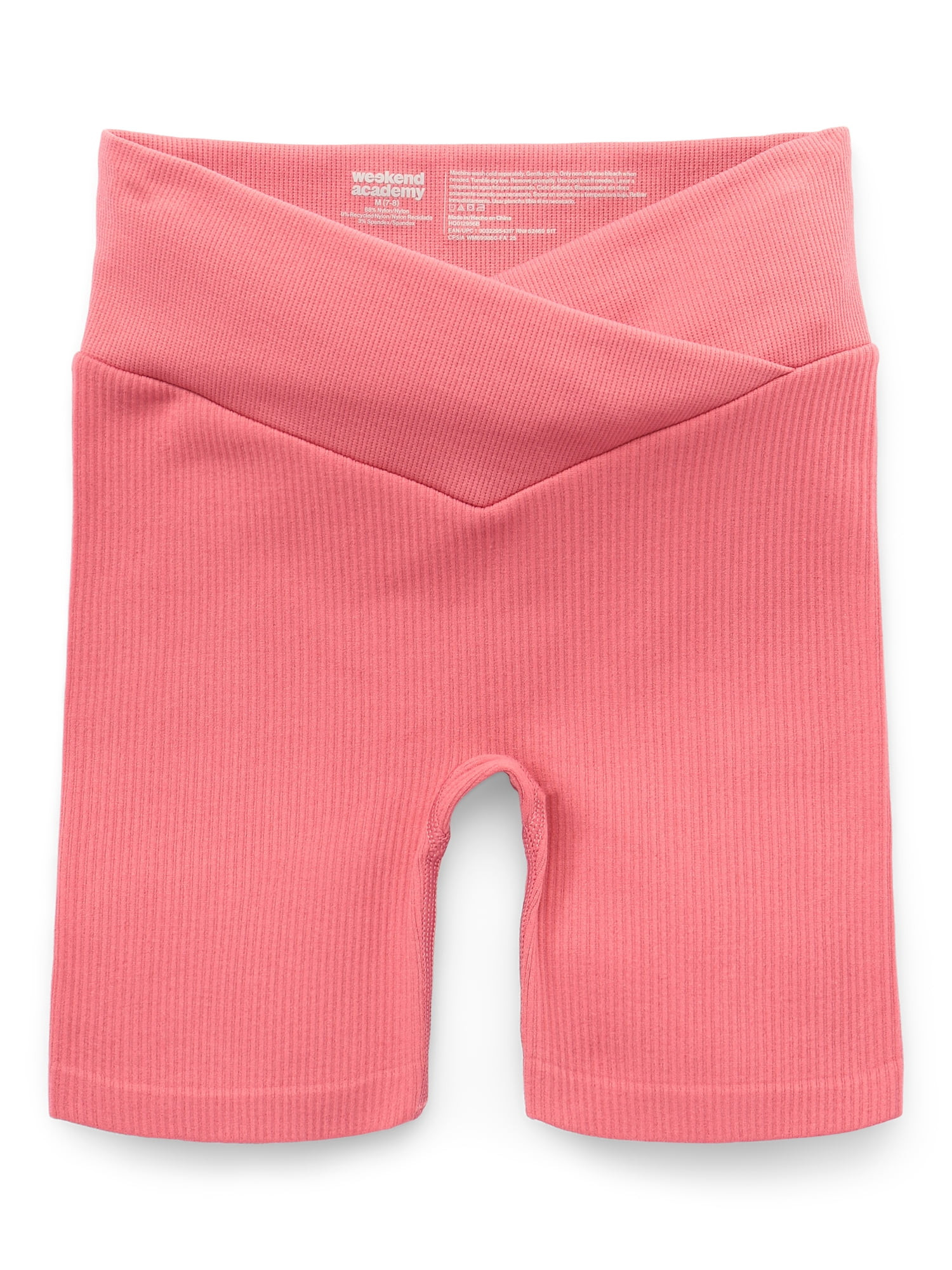Weekend Academy Girls Seamless Biker Shorts, Sizes 4-18 - Walmart.com | Walmart (US)