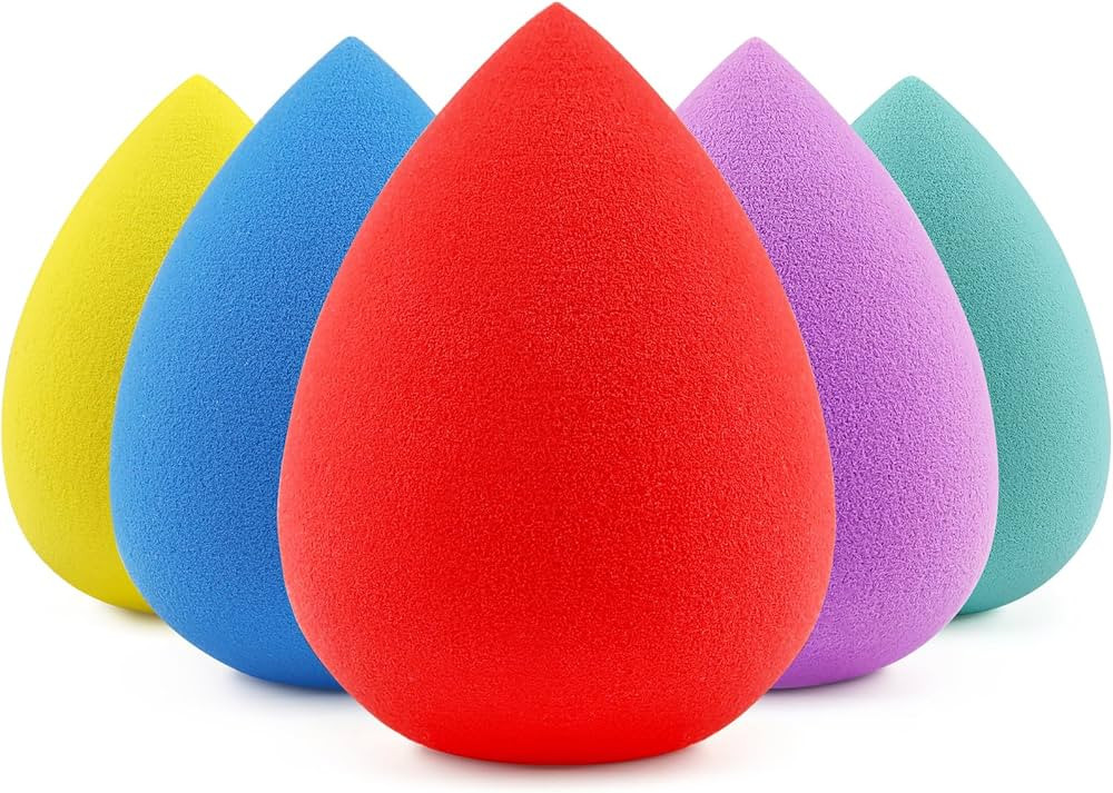 BEAKEY 5 Pcs Makeup Sponges Set, Latex-Free, High-density Wonder Blender Perfect for Liquid, Crea... | Amazon (US)