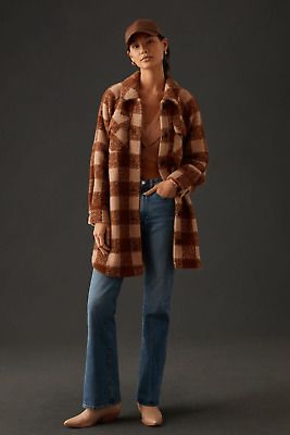 Anthropologie Greylin Longline Shirt Jacket Copper Plaid Gingham Plus Sz 2X NEW  | eBay | eBay US