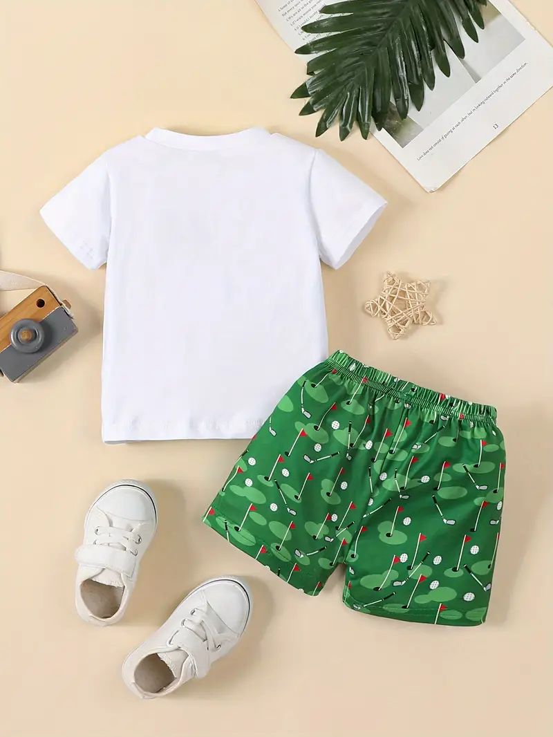 2pcs "Daddy's Future Golfing Buddy" Print Casual Outfit For Infant & Toddler, T-shirt & Elastic W... | Temu Affiliate Program