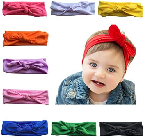Arlai 10 Color Baby Girls' Hair Accessories Toddler Bow Headbands Turban Knot Rabbit Hairband Headwe | Amazon (US)