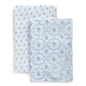 100% Cotton Muslin Baby Receiving Blankets for Girls and Boys – 47x47 Inches (Pack of 2), Blue ... | Amazon (US)