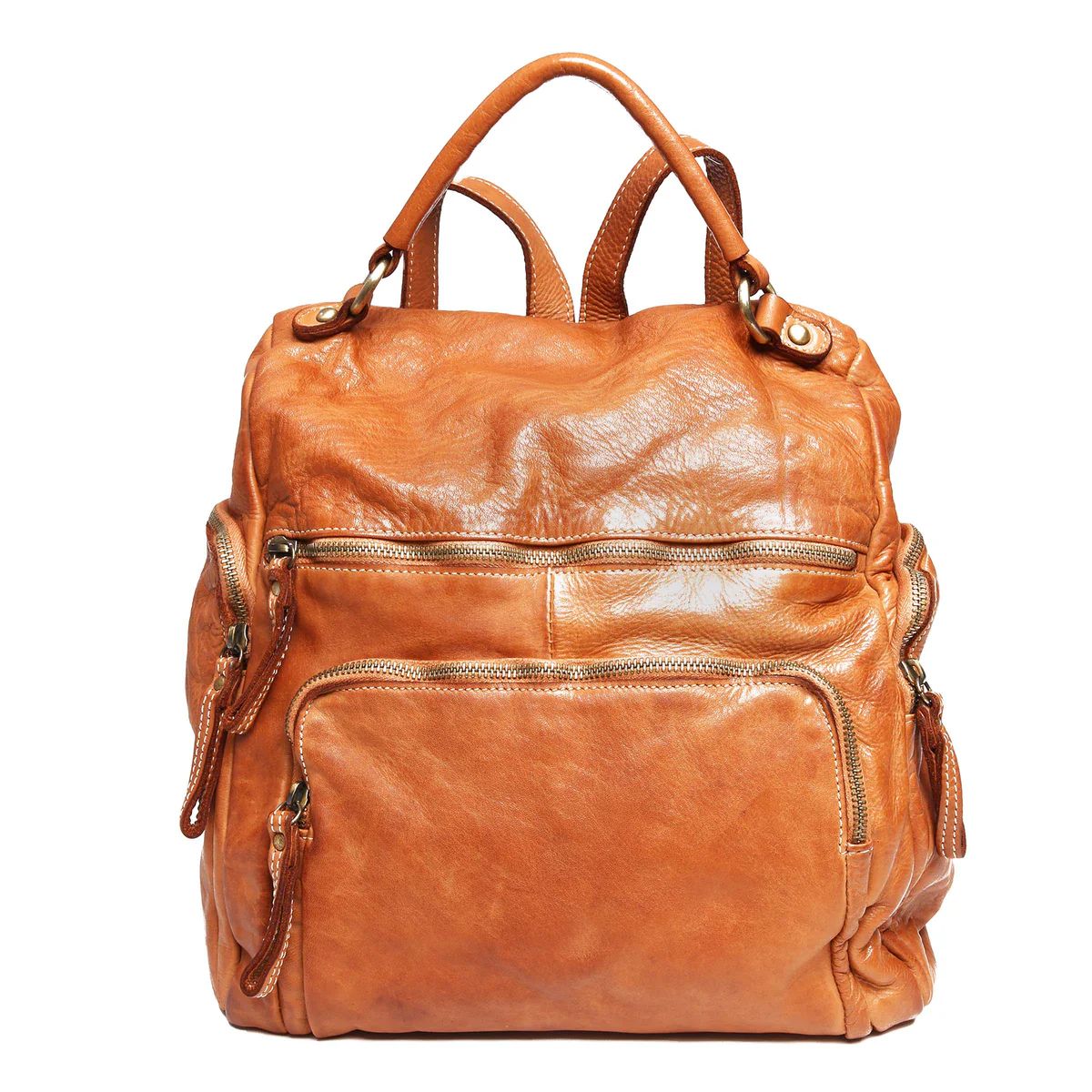 Momma Mia Backpack Cognac | Bolsa Nova Handbags