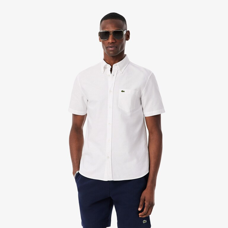 Men's Regular Fit Short Sleeve Oxford Shirt | Lacoste (US)