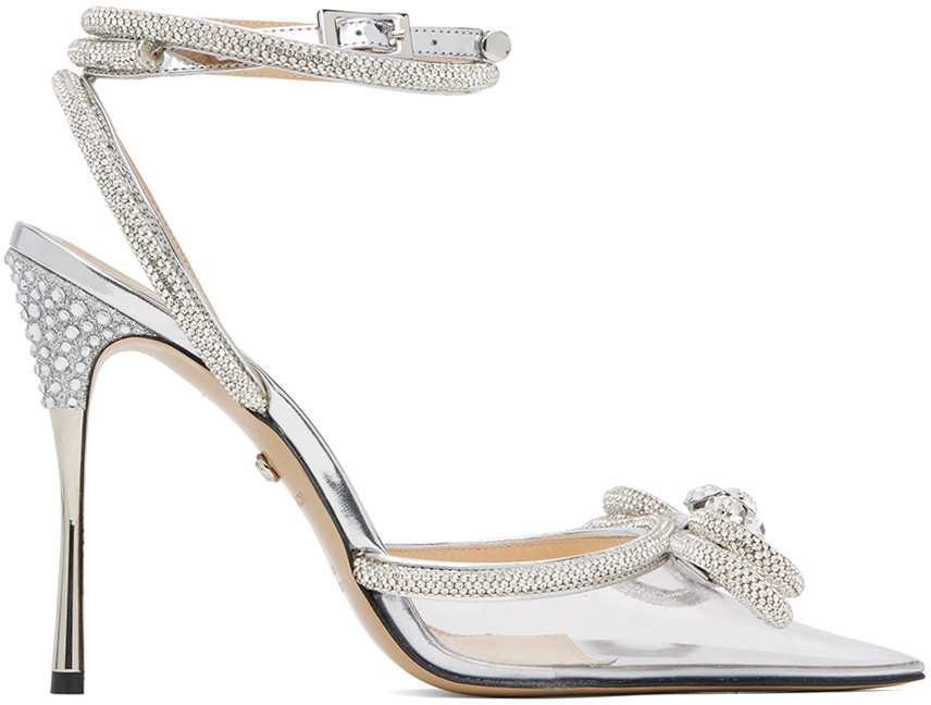 MACH & MACH Silver Double Bow Heels | SSENSE