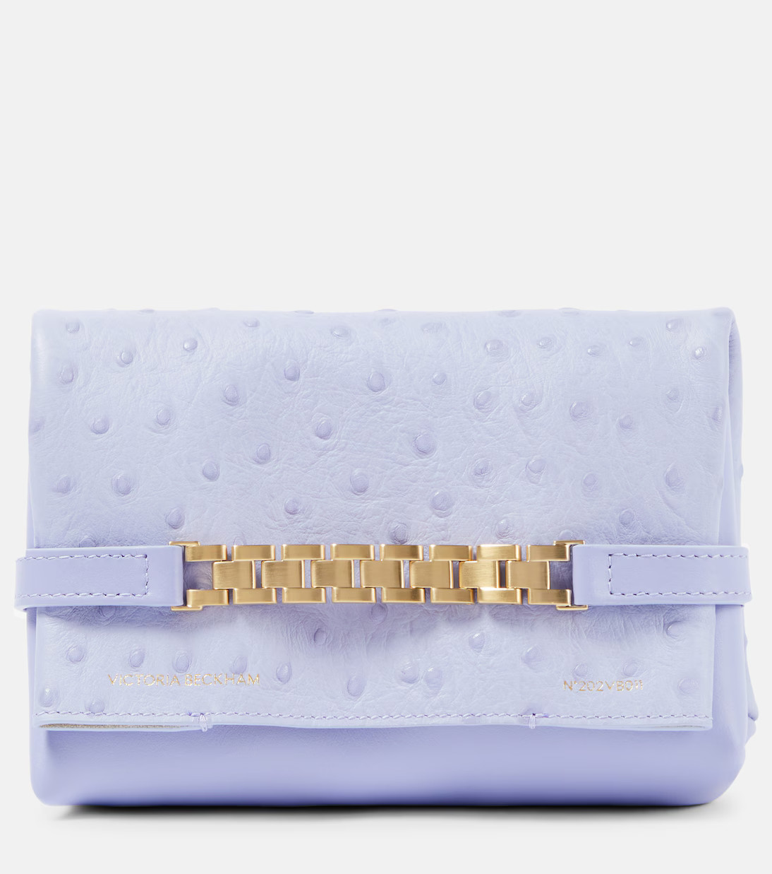 Chain Mini ostrich-effect leather shoulder bag | Mytheresa (US/CA)