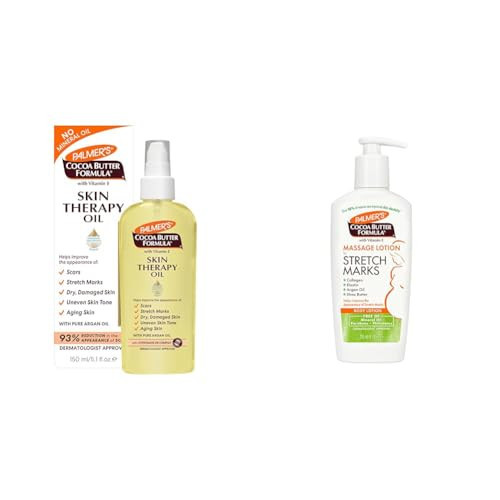 Palmer's Cocoa Butter Formula Skin Therapy Moisturizing Body Oil with Vitamin E, 5.1 Ounces & Cocoa Butter Formula Massage Lotion for Stretch Marks | Amazon (US)