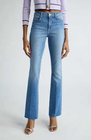 L'AGENCE Ruth Raw Hem Straight Leg Jeans in Seneca at Nordstrom Rack, Size 31 | Nordstrom Rack