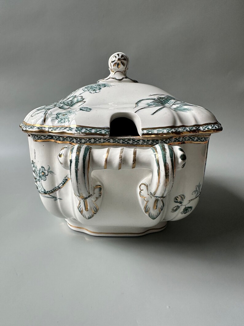 Antique 1920s Swedish GUSTAVSBERG Porcelain Tureen / Lidded Ornate Bowl / Wexiö Gold Pattern 189... | Etsy (US)
