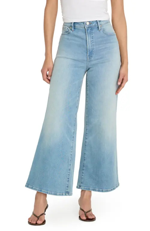 Good American Soft-Tech Good Waist Crop Palazzo Jeans in Indigo1225 at Nordstrom, Size 14 | Nordstrom