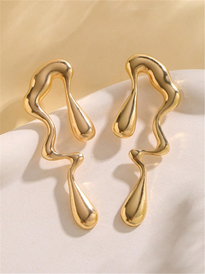 1pair Exaggerated Asymmetrical & Asymmetrical Design Earrings, Perfect For Daily Wear | SHEIN USA | SHEIN