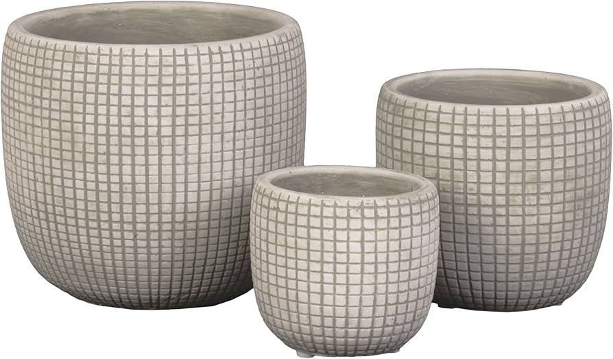 Urban Trends 55601 Cement Round Pot, Cream | Amazon (US)