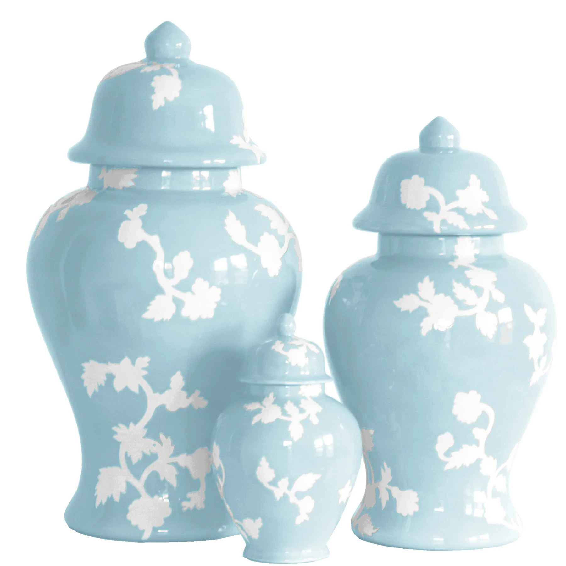 Chinoiserie Dreams Ginger Jars in Robin's Egg Blue | Ruby Clay Company