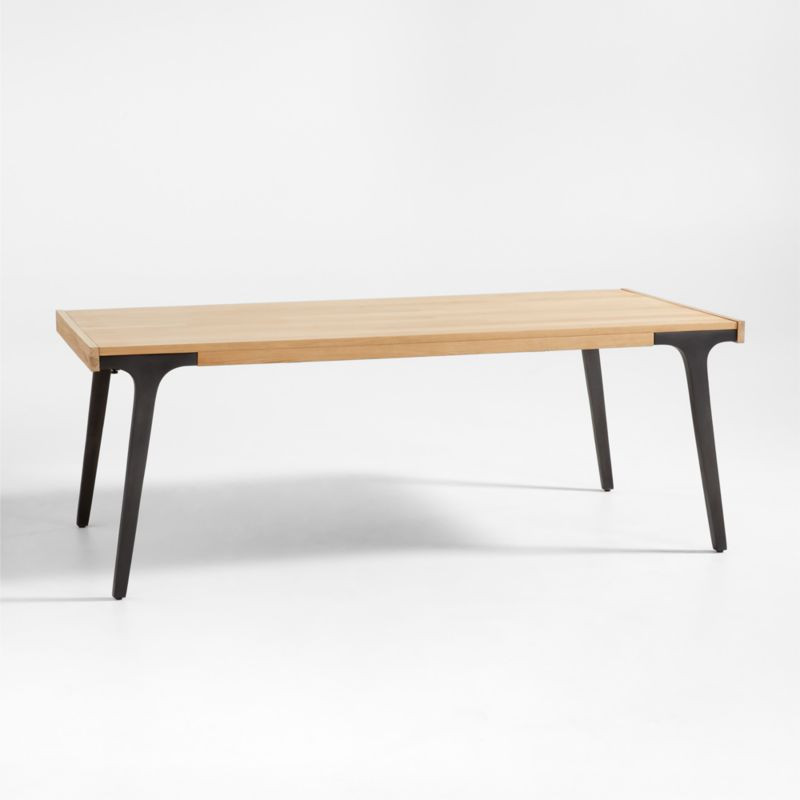 Lakin 81"-119" White Oak Wood Extendable Dining Table + Reviews | Crate & Barrel | Crate & Barrel