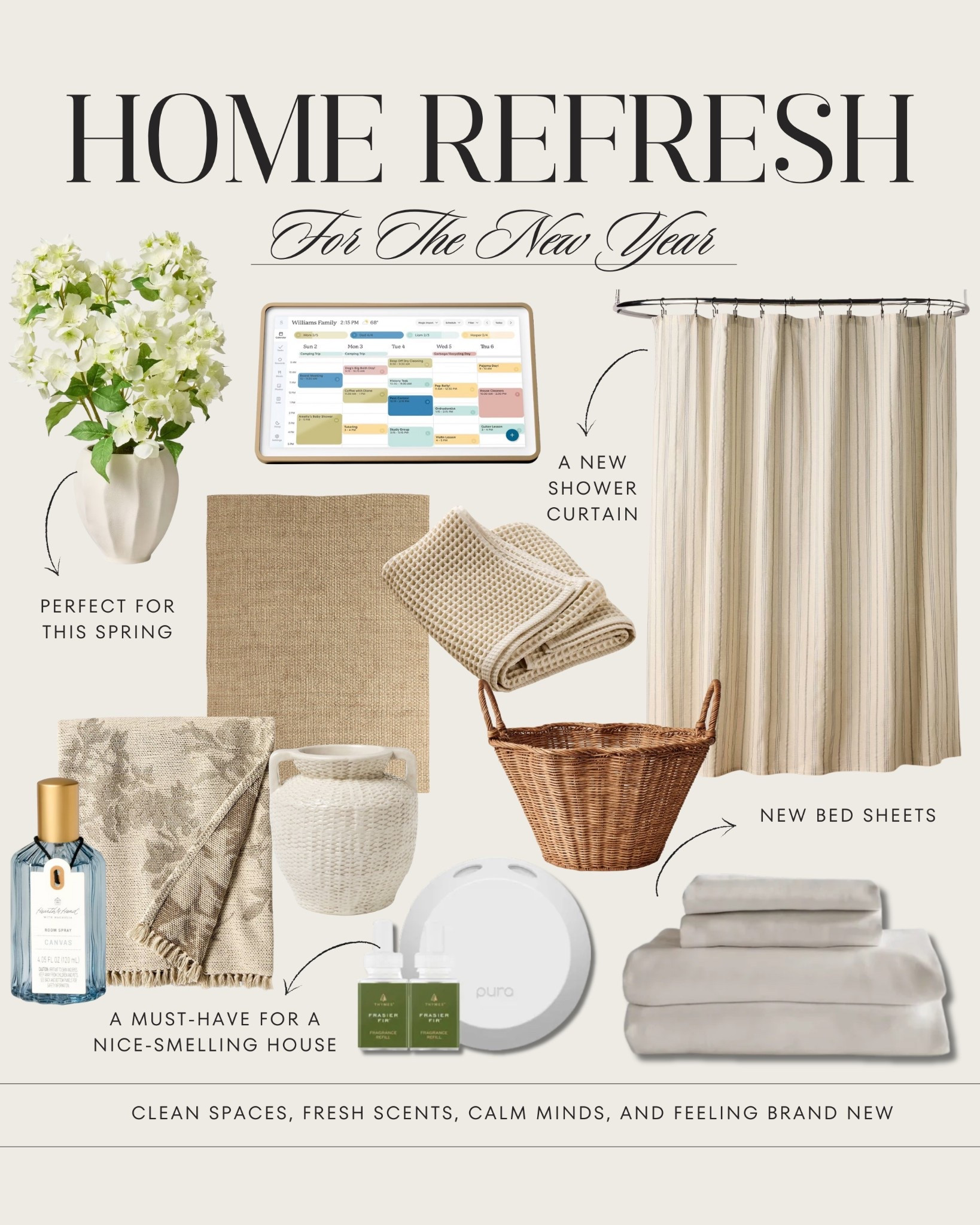 Home refresh for the new year 
New home items for spring to reset your home 🤍

#LTKHome #LTKU #LTKSeasonal