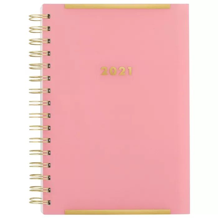 2021 Planner 8.5" x 5.875" Clear Poly Pink - Create & Cultivate | Target