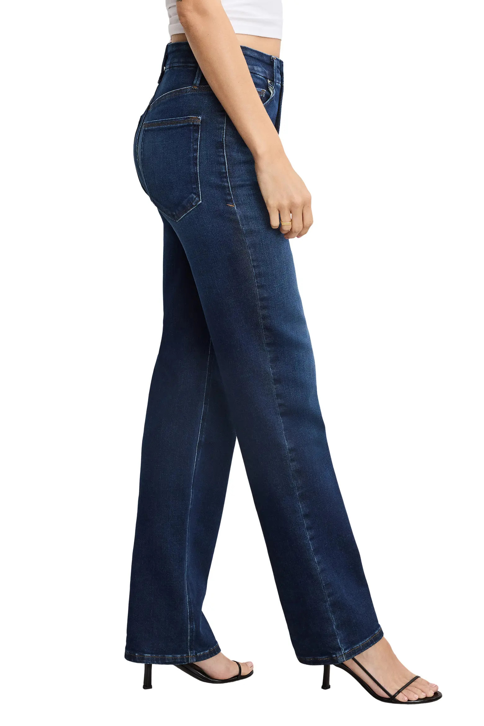 Good American Soft-Tech Straight Leg Jeans (Women) | Nordstrom | Nordstrom