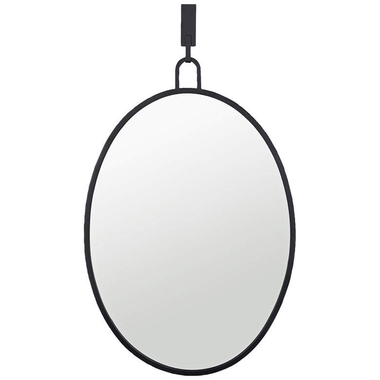 Varaluz Casa Stopwatch Black 22 1/4" x 33 1/4" Oval Wall Mirror | Lamps Plus