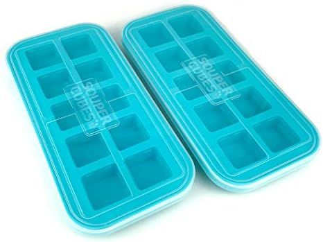 Souper Cubes 2 Tablespoon Freezing Tray with lid, Aqua color, Pack of Two | Amazon (US)