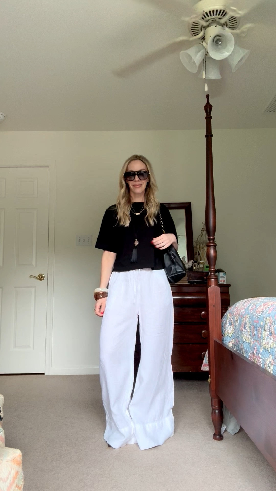 Pendant necklace from @Madewell on sale this weekend

Casual summer outfit, beach vacation, date night, black and white outfit, cropped tee, white wide leg linen pants, jelly shoes

#LTKSaleAlert #LTKTravel #LTKSeasonal