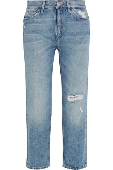 Jeanne cropped distressed straight-leg jeans | NET-A-PORTER (US)