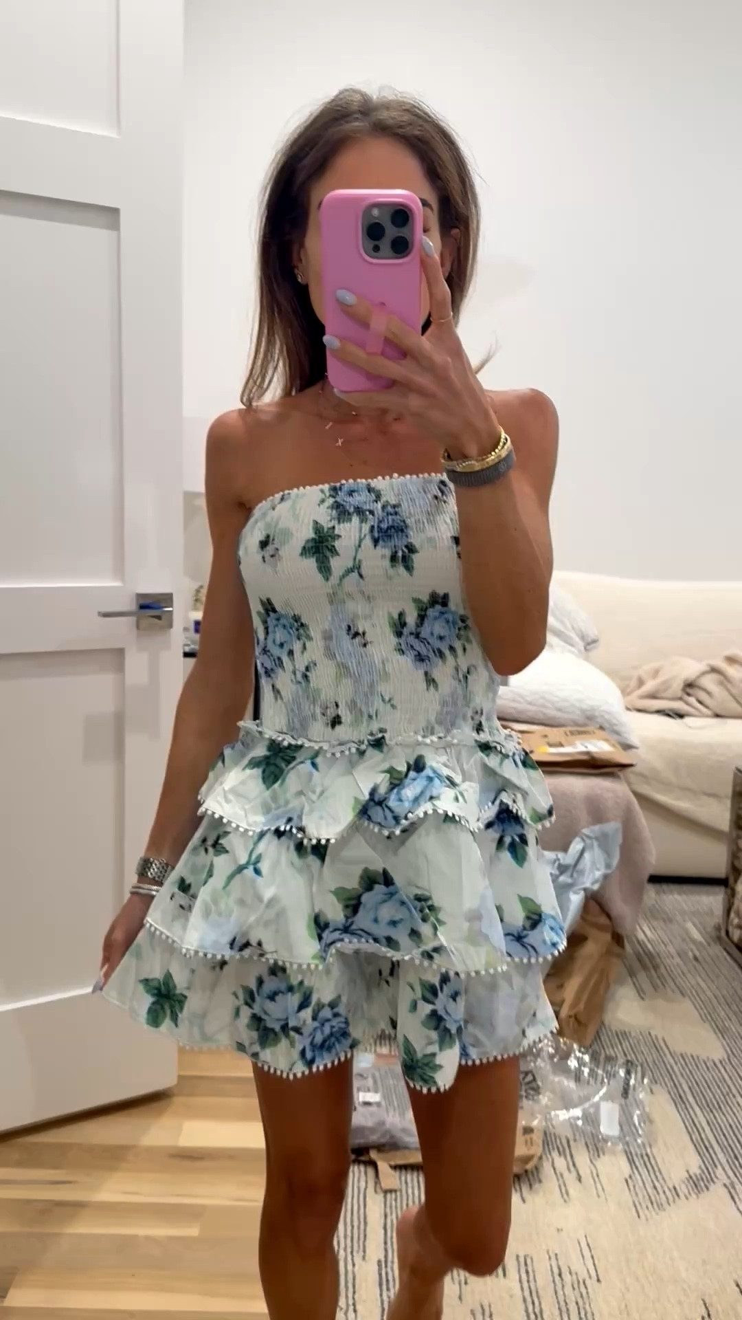 How cute is this blue floral dress for any occasion petite friendly wearing smallest size 

#LTKPetite