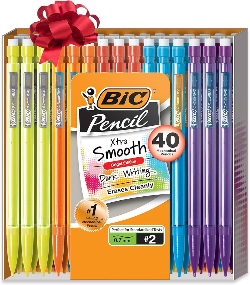 BIC Xtra Smooth Mechanical Pencils with Erasers, Bright Edition Medium Point (0.7mm), Writes Smoo... | Amazon (US)