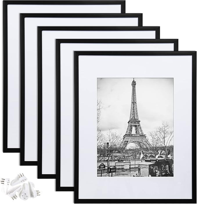 upsimples 16x20 Picture Frame Set of 5,Display Pictures 11x14 with Mat or 16x20 Without Mat,Wall ... | Amazon (US)