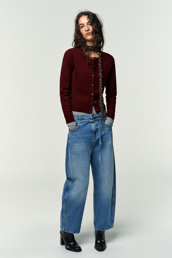 100% WOOL PLAIN KNIT JACKET | Zara US