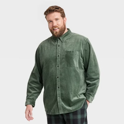 Houston White Adult Woven Cord Button-Down Shirt - Green | Target