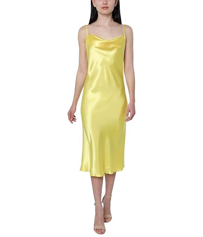 Bebe Satin Slip Dress (Yellow) Women's Dress | Zappos