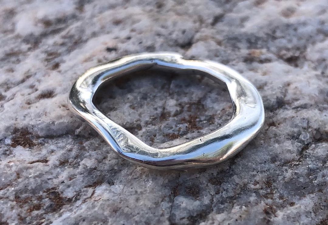 Like Water Organic Sterling Silver Stacking Ring. - Etsy | Etsy (US)