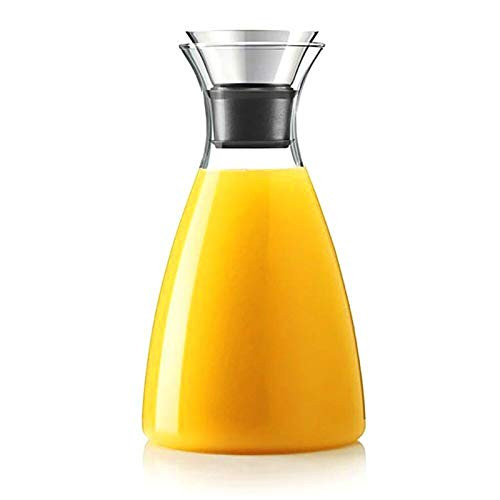 Hiware 50 Oz Glass Drip-free Carafe with Stainless Steel Flip-top Lid, Hot and Cold Glass Water P... | Amazon (US)