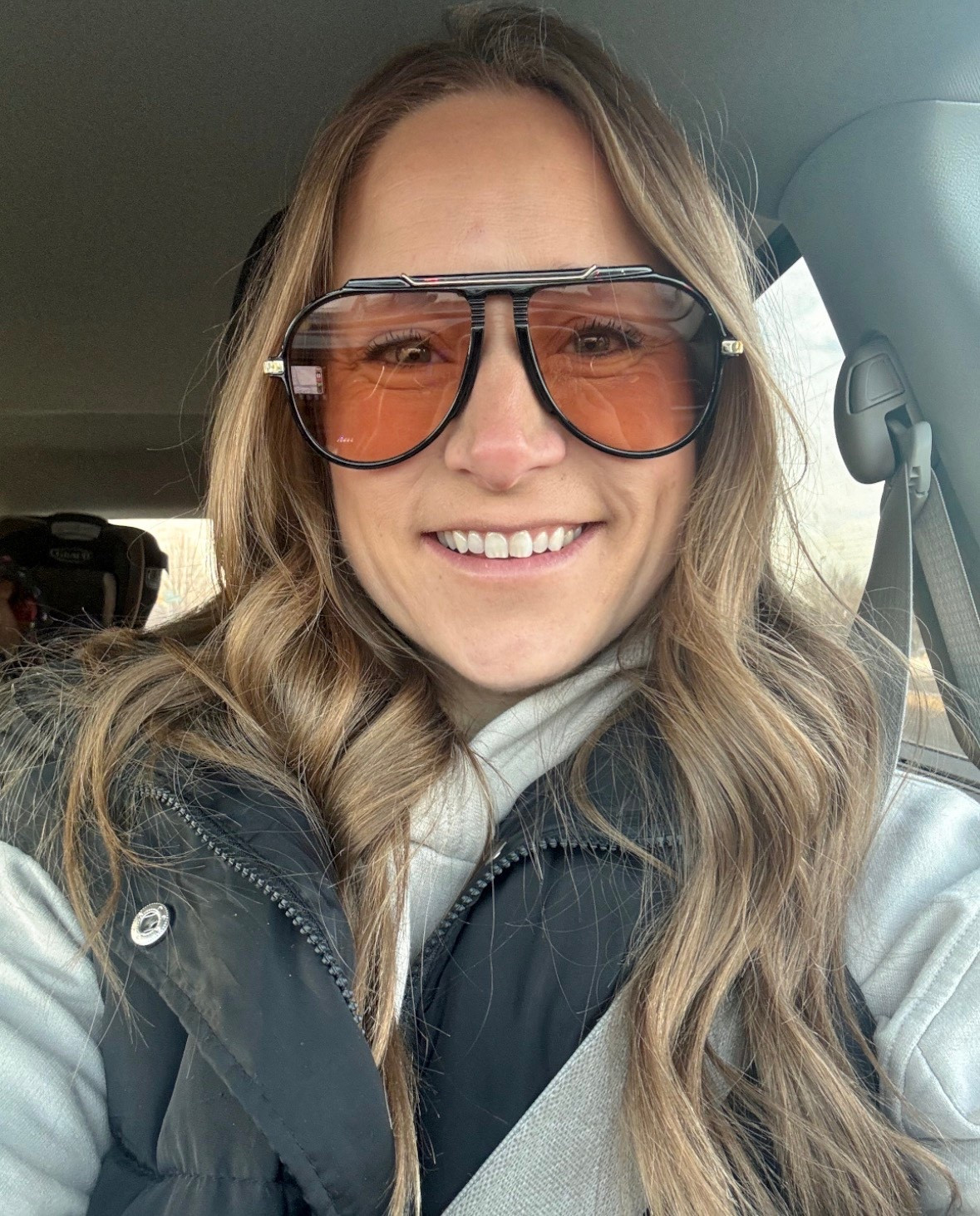 These sunglasses are SO fun!! Love them! In the black frame with orange lenses! There are fun colors to choose from! 