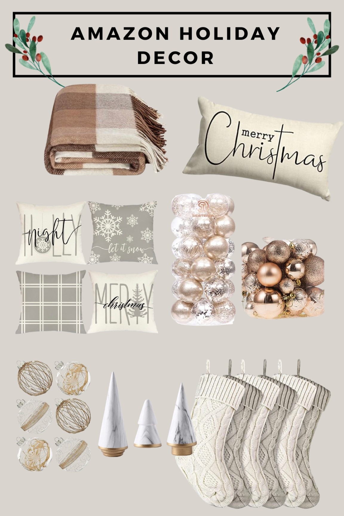 Neutral holiday decor on Amazon #amazon #amazondecor #neutrals #christmas #neutralchristmas #neutraldecor 

#LTKHoliday #LTKhome #LTKunder50