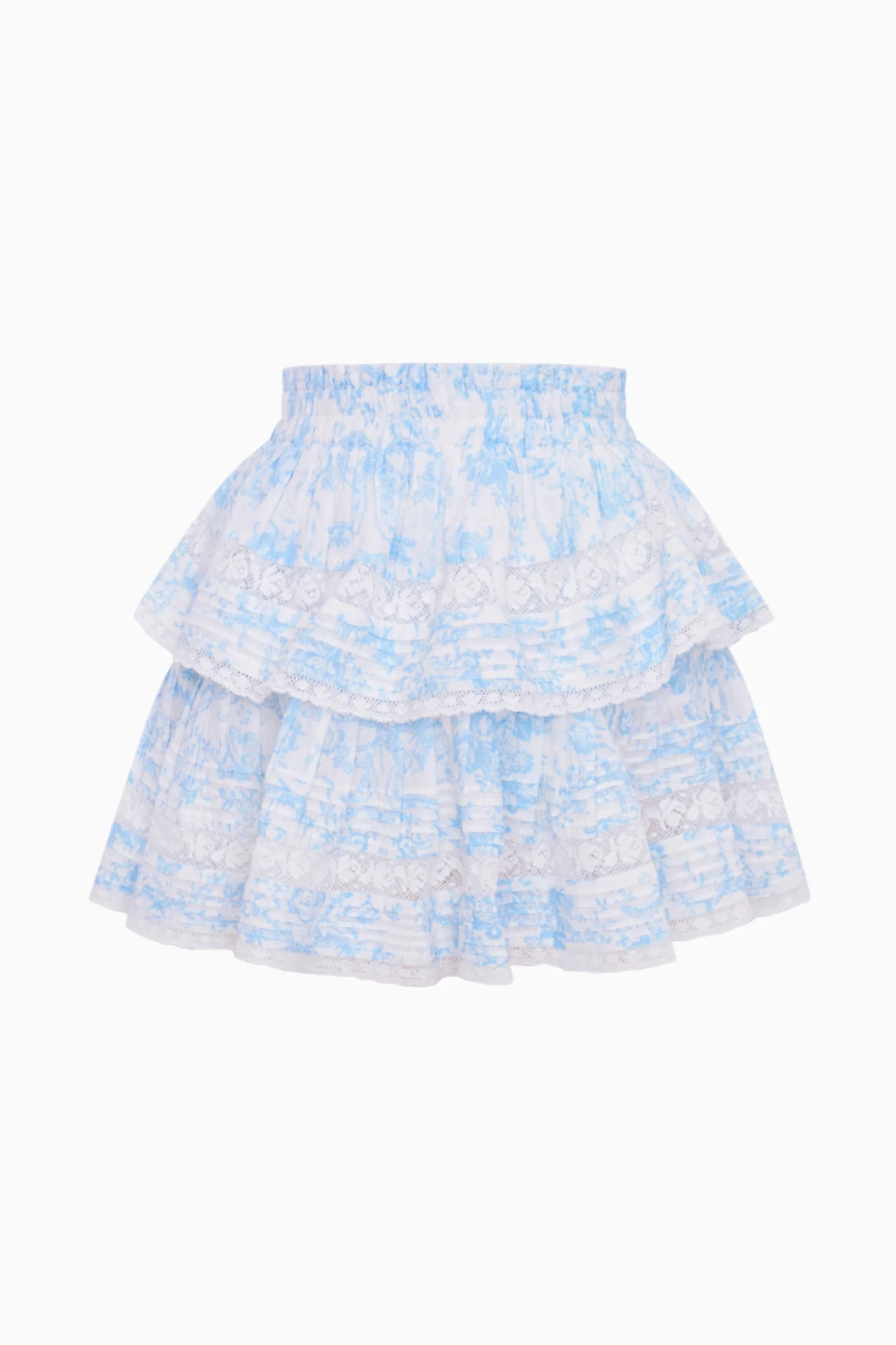 Ruffle Mini Toile Print Skirt | LoveShackFancy