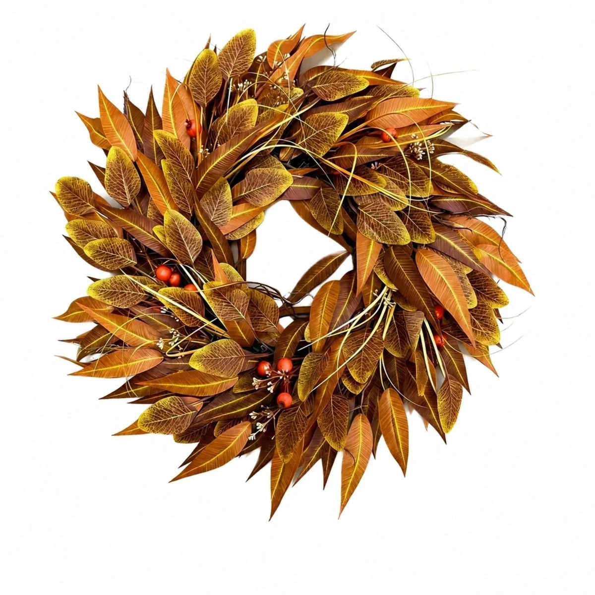24" Eucalyptus Wreath for Front Door - Autumn Large Artificial Eucalyptus Outdoor Wreath for Porc... | Wayfair North America