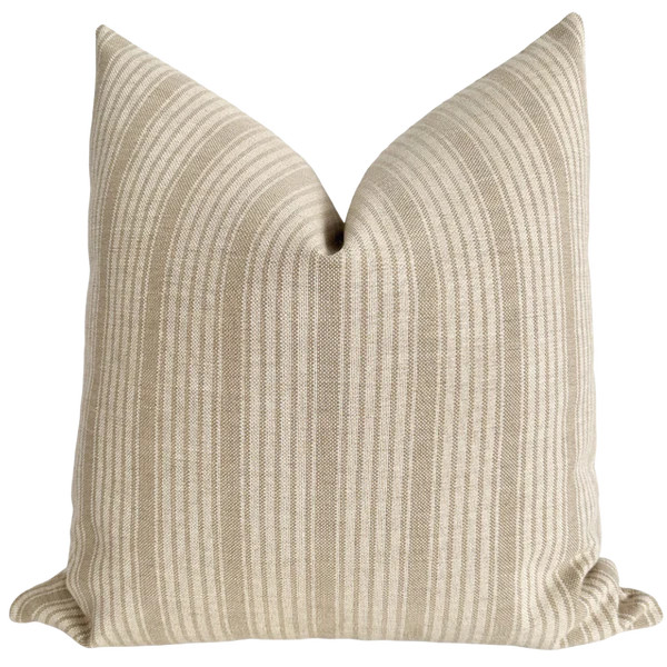 Chai Stripe Brown Pillow Cover | Hackner Home (US)