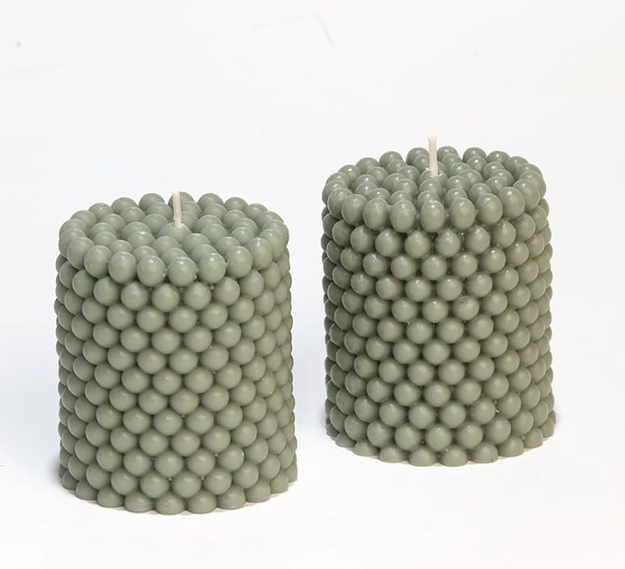Bubble Candle Soy Candle Sets | Unscented Bubble Candles Aesthetic | 25-Hr Burn Time Pillar Candl... | Amazon (US)