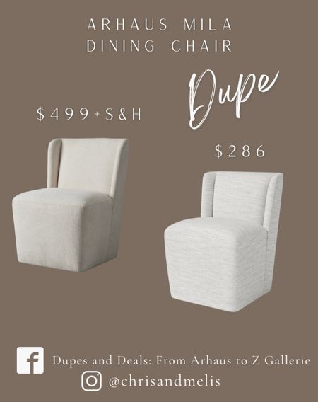 Finally an amazing dupe for the Arhaus Mila Dining Chair! Even the back detail is the same!! 

#LTKhome #LTKsalealert #LTKMostLoved